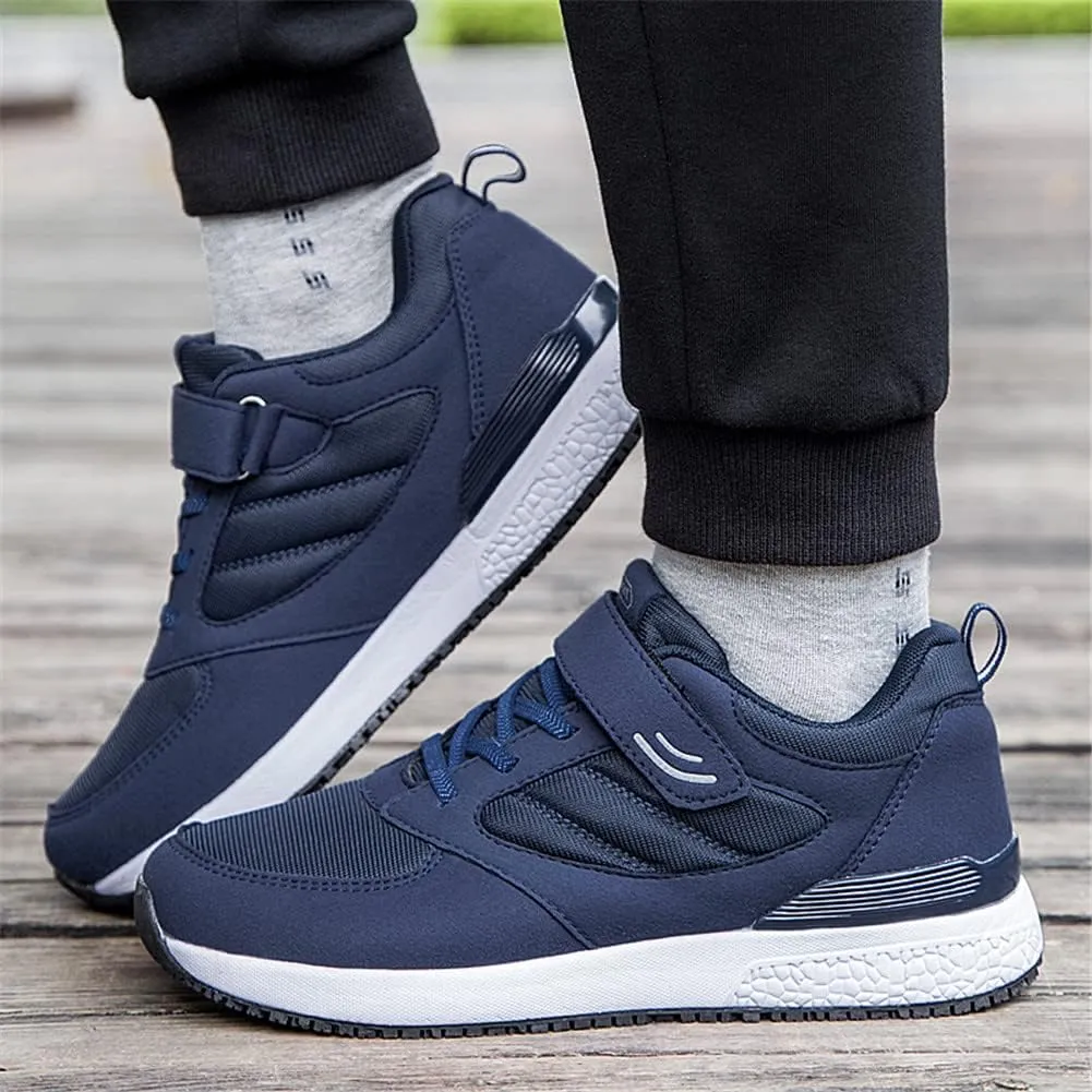 LEADER SHOW Men's Casual Elderly Safety Walking Shoes Light Weight Strap Comfort Sneakers