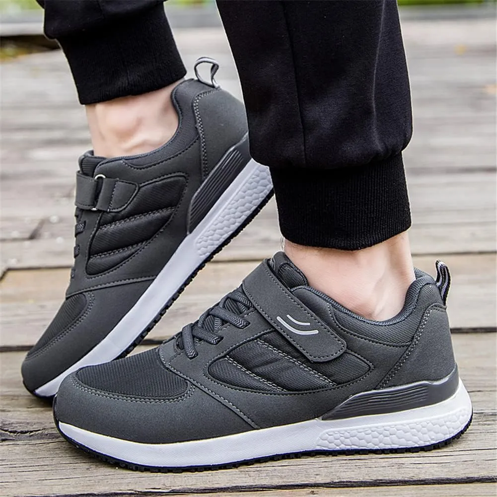 LEADER SHOW Men's Casual Elderly Safety Walking Shoes Light Weight Strap Comfort Sneakers