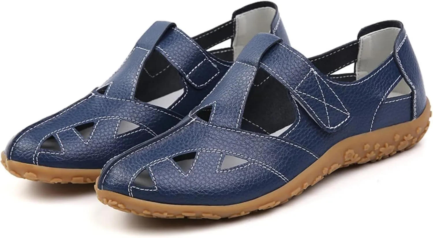 Leather Women's Breathable Perforated Sandals Fashionable Versatile Casual Shoes