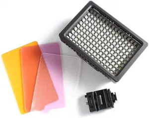 LED Digital Video Light of 160 LEDs 5600K Video Kit Includes Rotating Cold Shoe Mount and 3 Filters for Canon, Nikon, Sony, Pentax, Sigma, Fuji, Olympus, Panasonic, JVC, Samsung Cameras, Camcorders