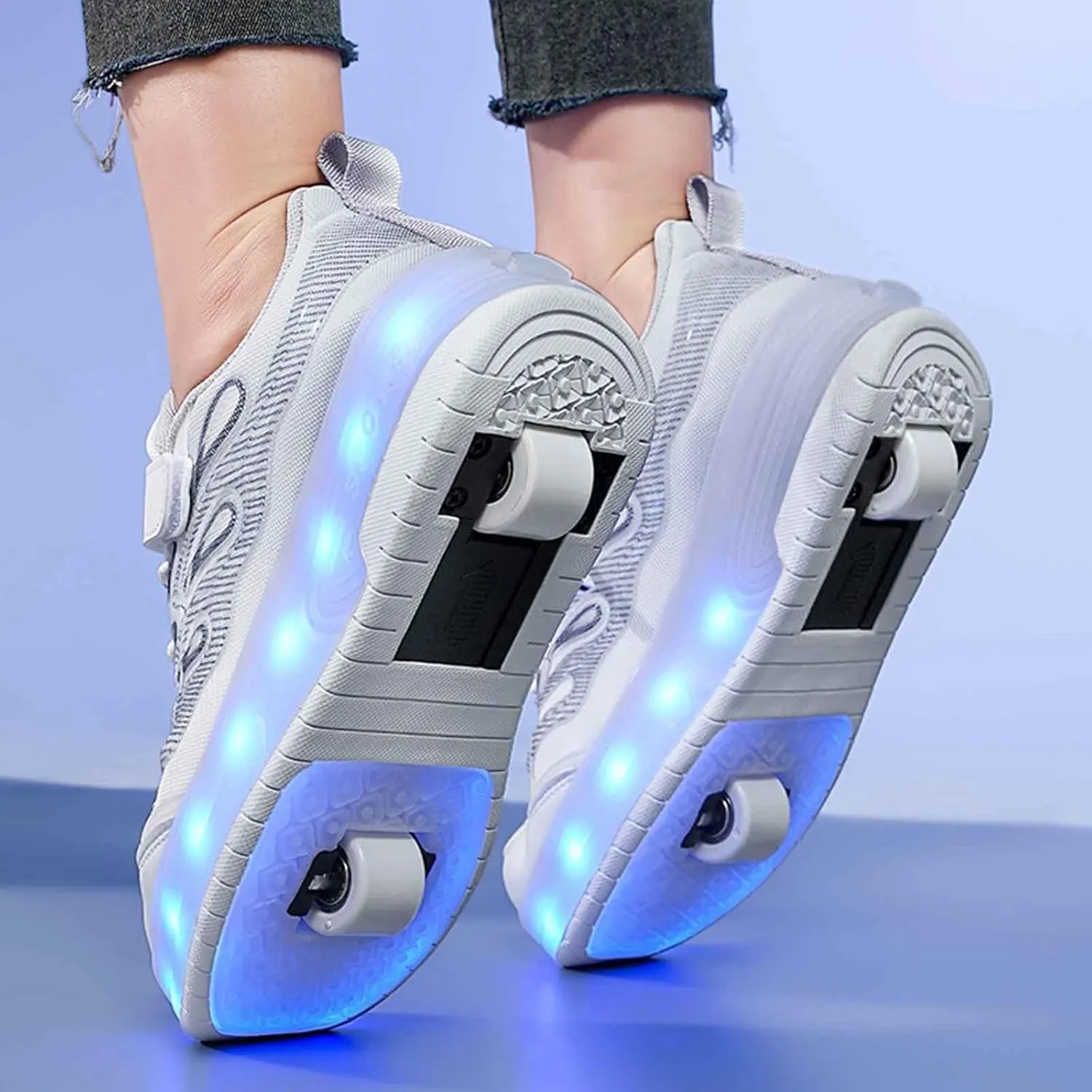 LED Light Up Kids Roller Skate Shoes with 2 Wheel, Sneakers for Boys Girls Birthday Thanksgiving Christmas Day