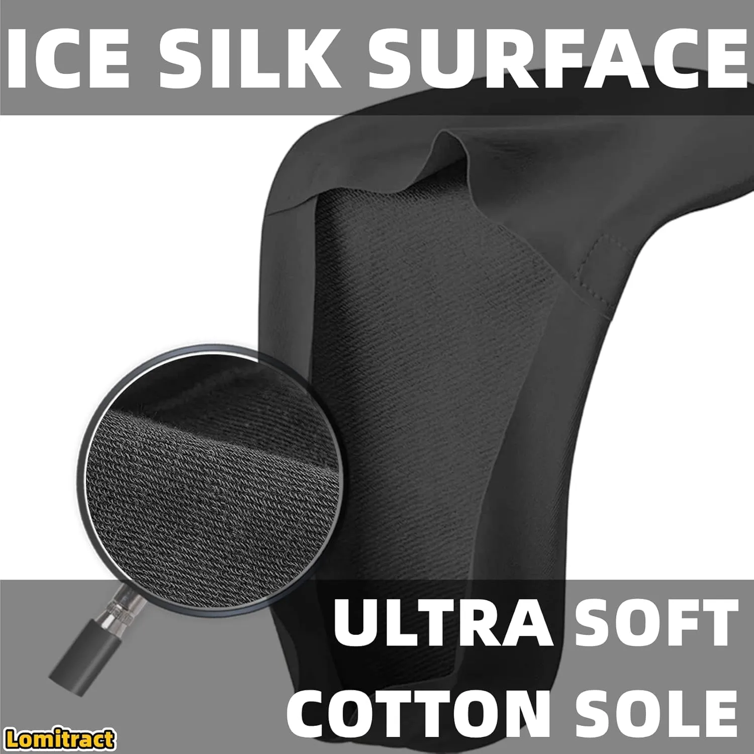 Lomitract Thin No Show Socks (Women 5-12), Made of Ice Silk Surface on the Surface & Cotton on the Bottom