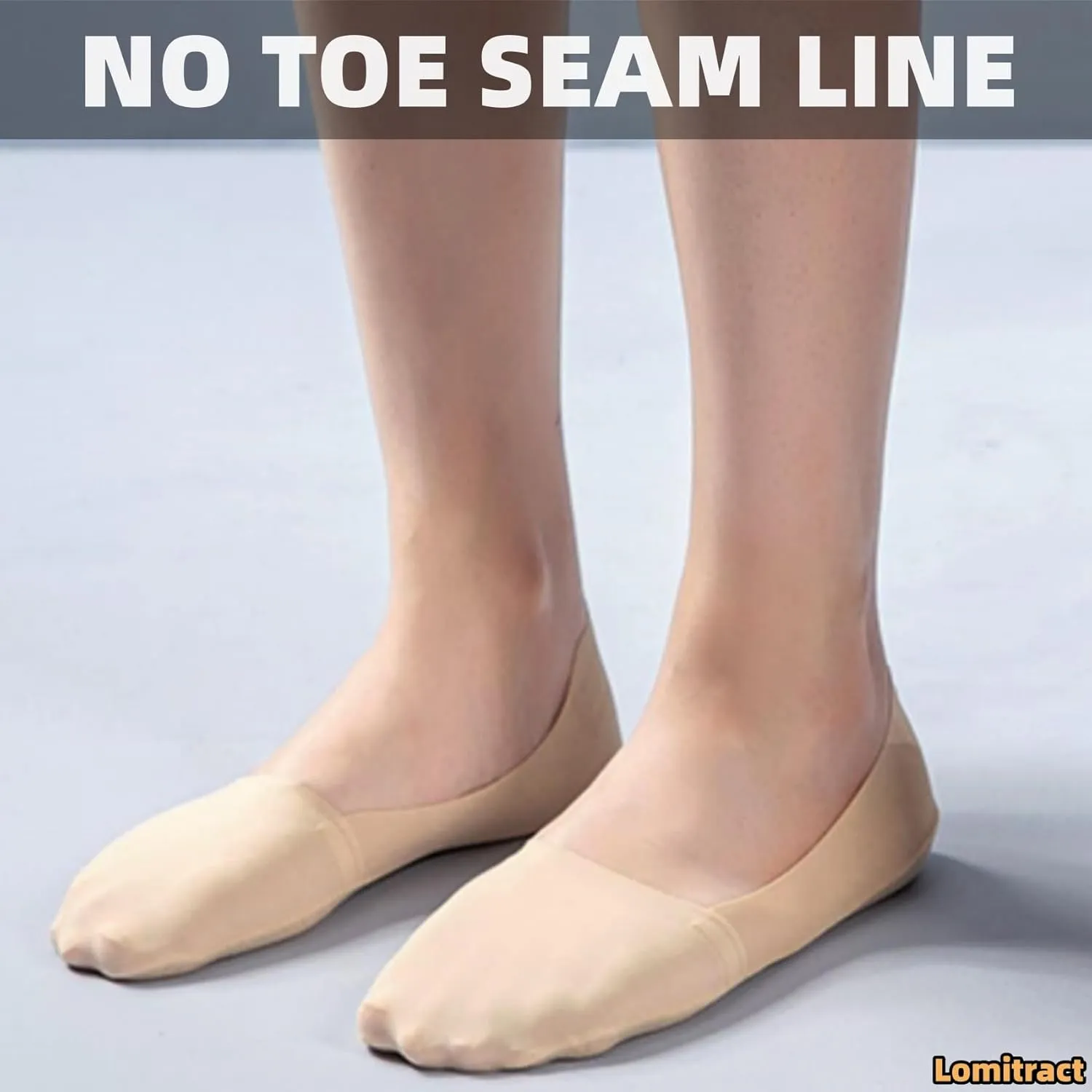 Lomitract Thin No Show Socks (Women 5-12), Made of Ice Silk Surface on the Surface & Cotton on the Bottom