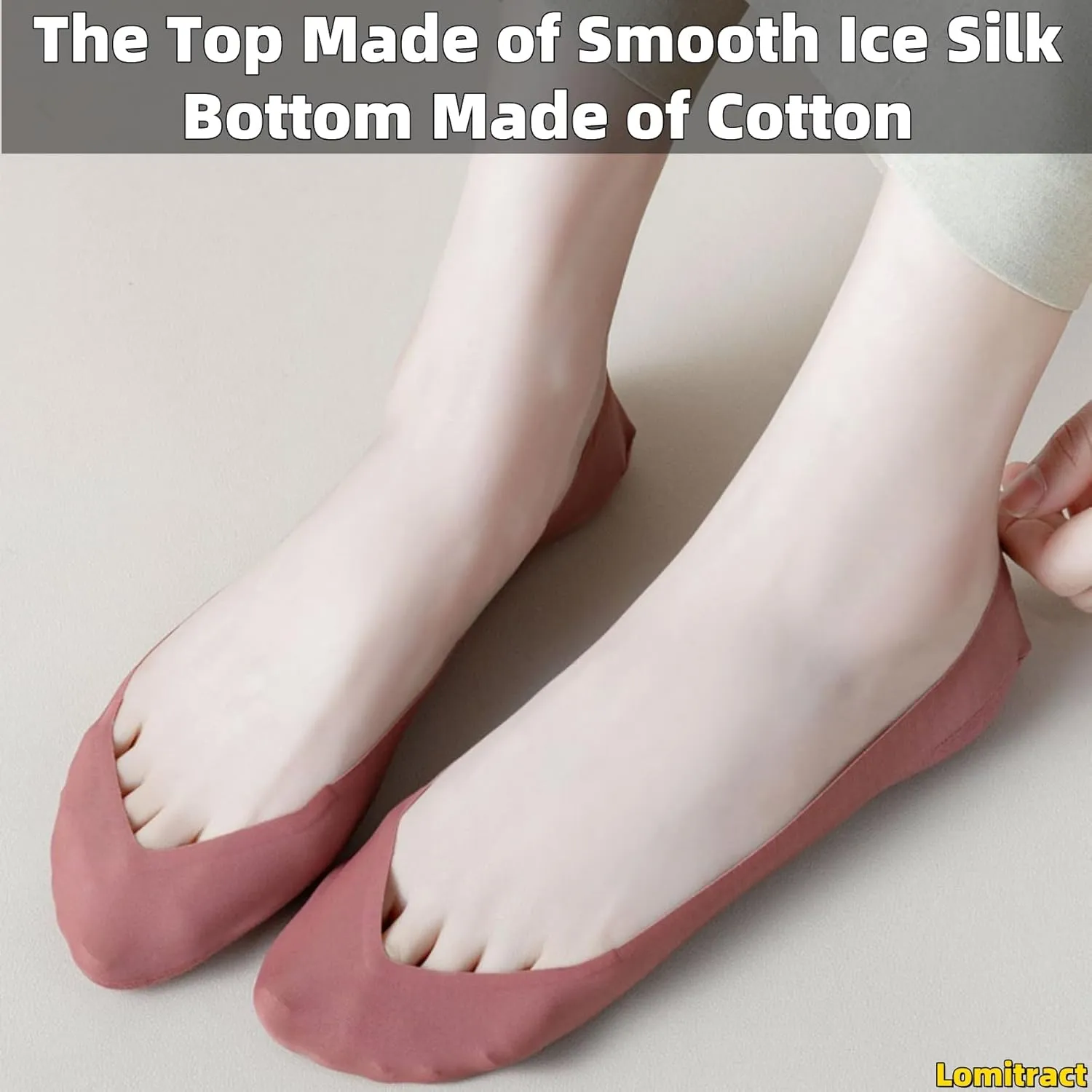 Lomitract Thin Ultra Low Socks (Women 5-12), Made of Ice Silk Surface on the Surface & Cotton on the Bottom