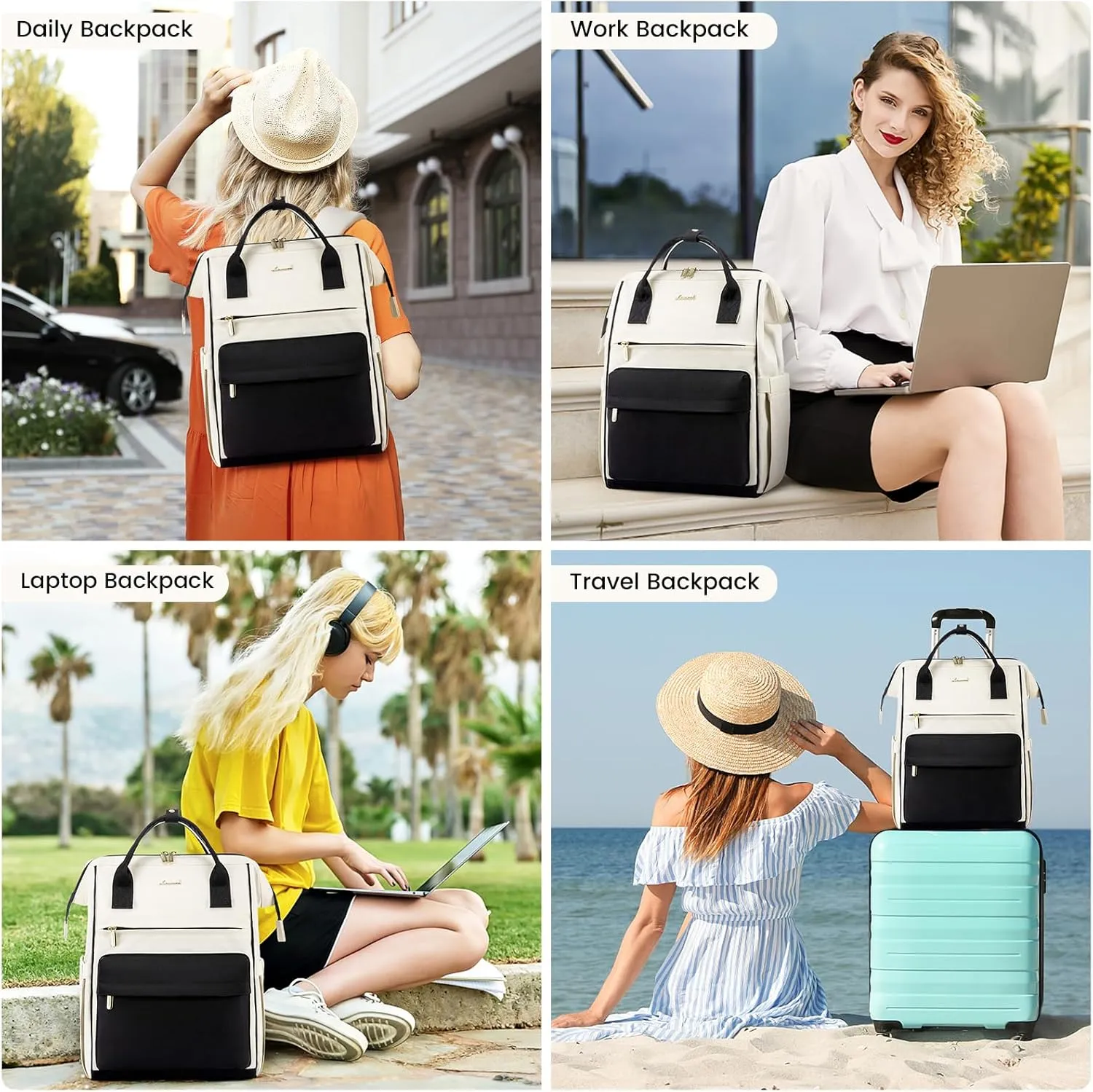 LOVEVOOK Laptop Backpack Purse for Women Waterproof Teacher Nurse Bag, 17.3 Inch Work Laptop Bag with USB Port, Business Travel Computer Backpack