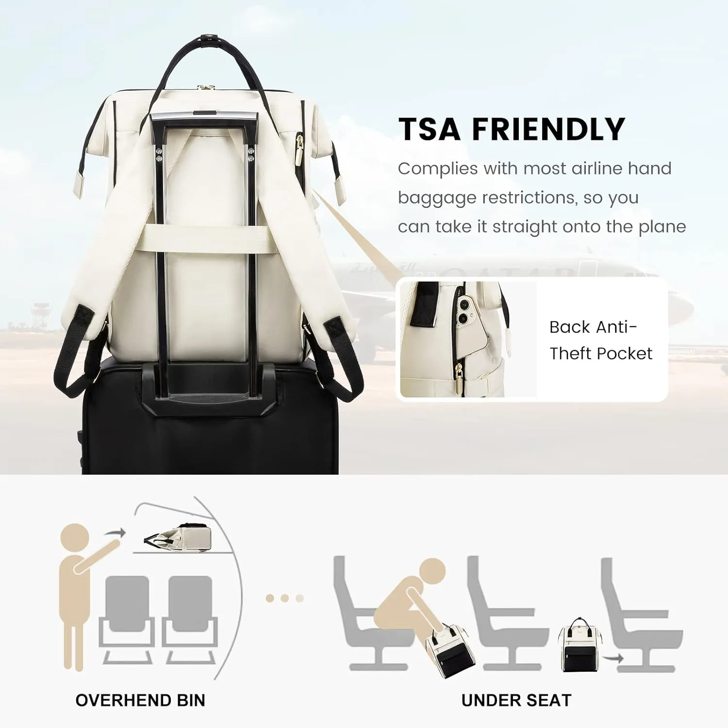LOVEVOOK Laptop Backpack Purse for Women Waterproof Teacher Nurse Bag, 17.3 Inch Work Laptop Bag with USB Port, Business Travel Computer Backpack
