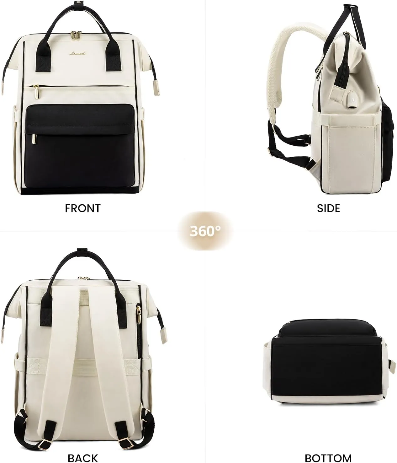 LOVEVOOK Laptop Backpack Purse for Women Waterproof Teacher Nurse Bag, 17.3 Inch Work Laptop Bag with USB Port, Business Travel Computer Backpack