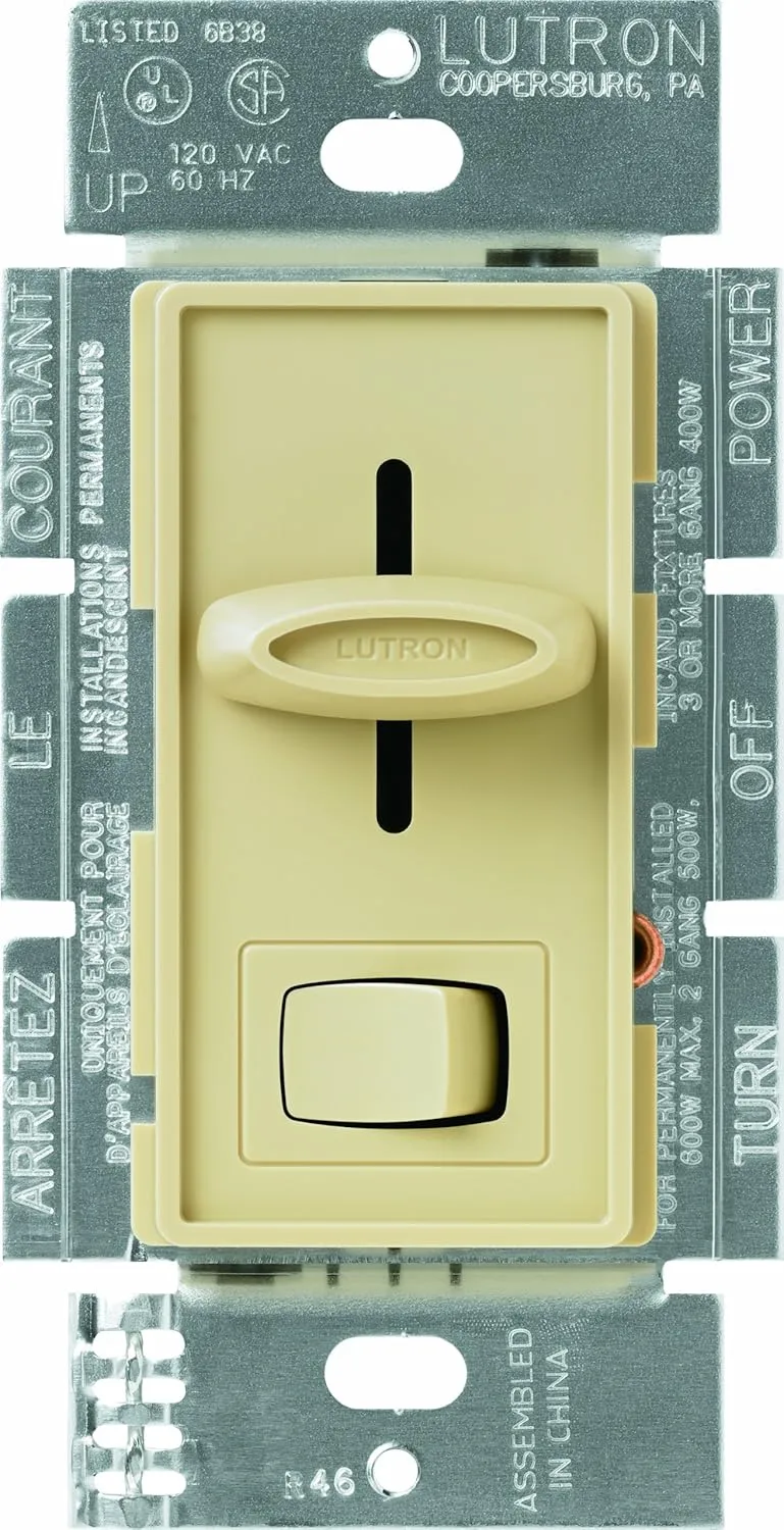 Lutron Skylark Preset Dimmer, 1000-Watt Incandescent, Single-Pole/3 Way, S-103P-IV, Ivory