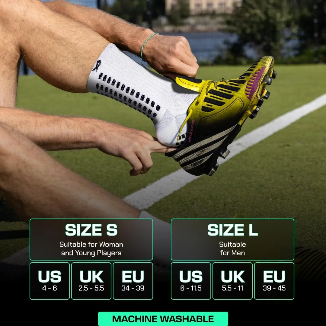 Lux Dual Grip Socks - Soccer Grip Socks for Men and Women. GripArray Performance & Comfort