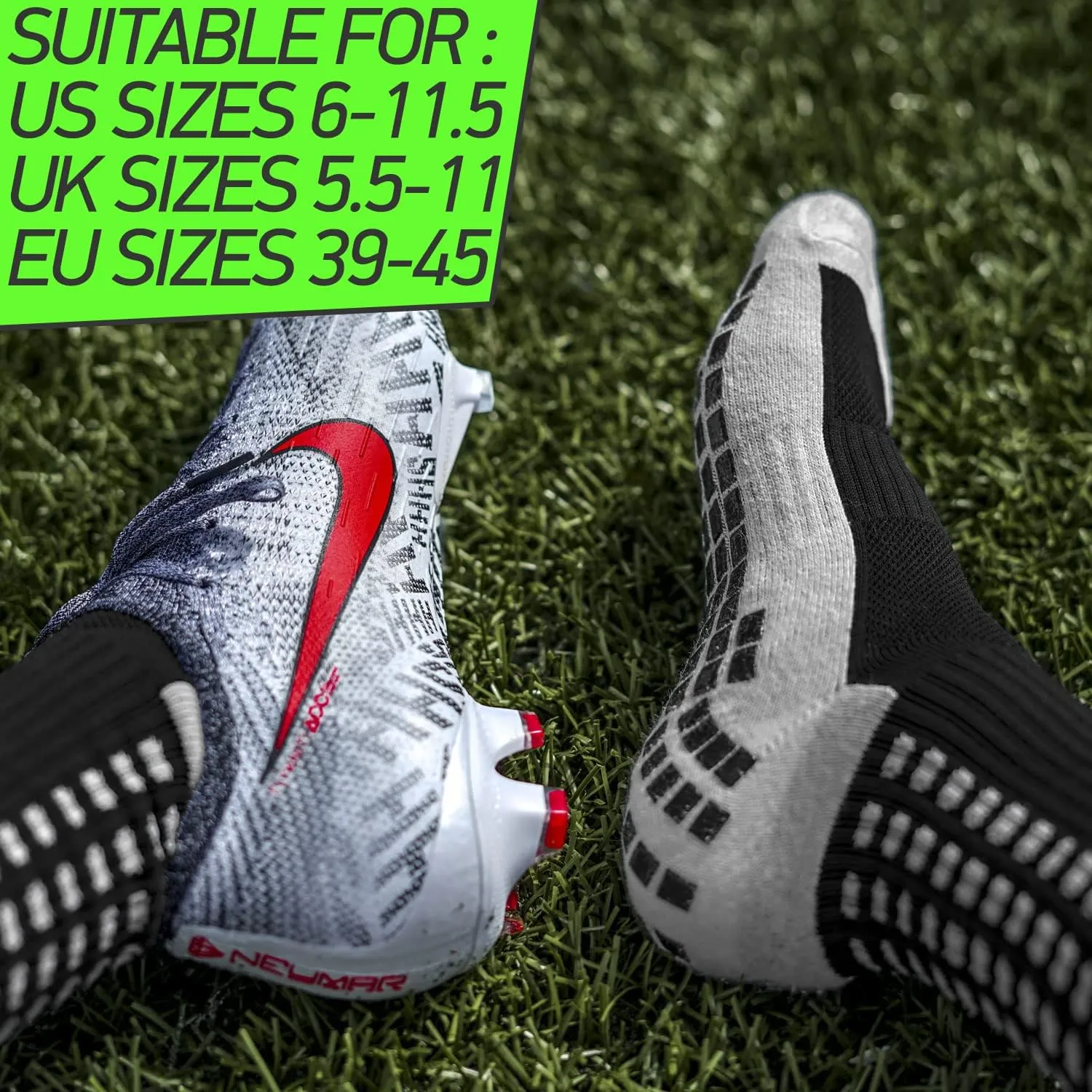 Lux Dual Grip Socks - Soccer Grip Socks for Men and Women. GripArray Performance & Comfort