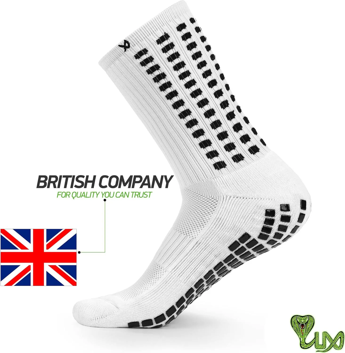 Lux Dual Grip Socks - Soccer Grip Socks for Men and Women. GripArray Performance & Comfort
