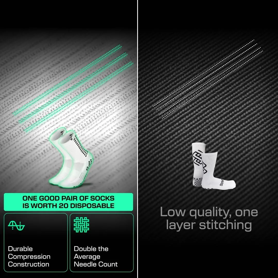 Lux Dual Grip Socks - Soccer Grip Socks for Men and Women. GripArray Performance & Comfort