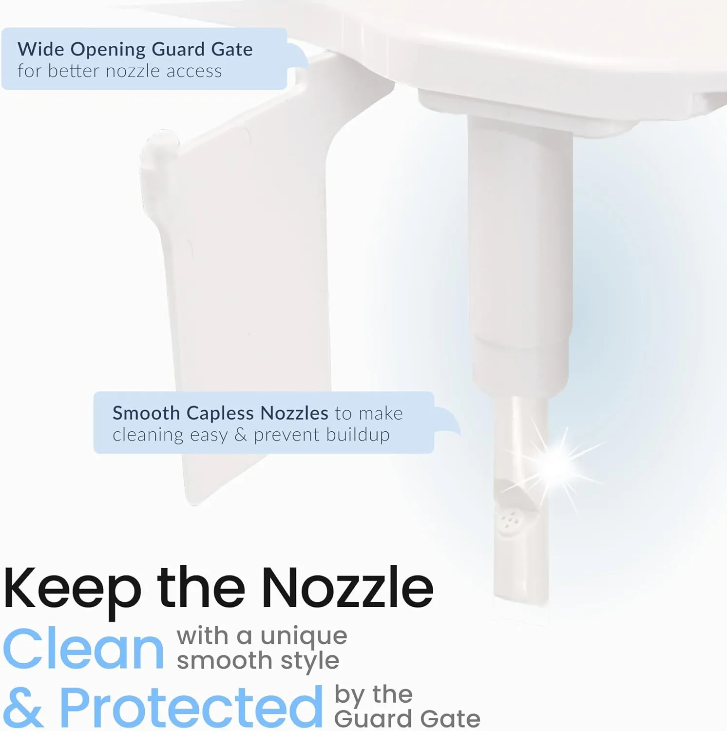 LUXE Bidet NEO 120 Plus - Patented Bidet Attachment for Toilet Seat, Innovative Hinges to Clean, Slide-in Easy Install, Advanced 360° Self-Clean, Single Nozzle, Rear Wash (White)