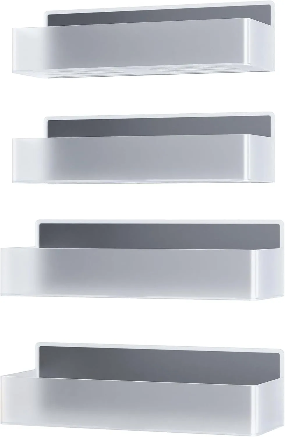 Magnetic Spice Rack for Refrigerator, Kitchen Organizer and Storage Shelf, Clear(4 Pack)