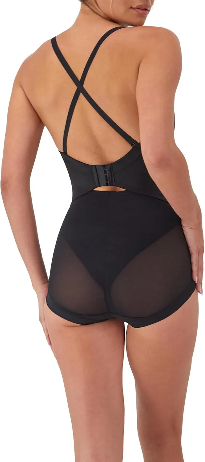 Maidenform Women's Shapewear Tummy Control Bodysuit, Built-In Bra Convertible to Strapless, Ultra Firm Shapewear Bodysuit