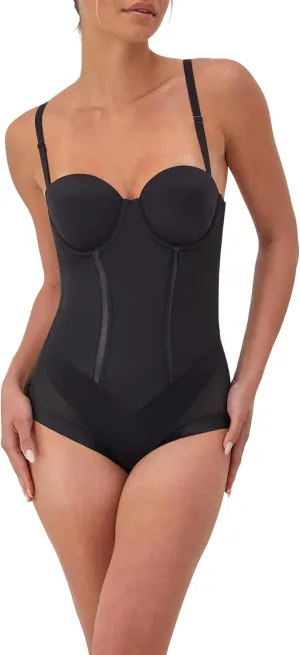 Maidenform Women's Shapewear Tummy Control Bodysuit, Built-In Bra Convertible to Strapless, Ultra Firm Shapewear Bodysuit