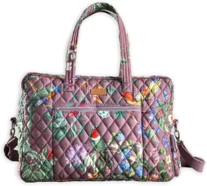 Maison d' Hermine Weekend Bag Cotton Quilted Duffel Overnight Luggage Weekender Gym Bag for Gifts Travel Men Women Business Travellers Family Trip, Eden - Violet