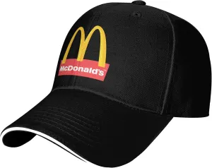 Mcd*on%alds Unisex Adult Plain Baseball Cap Golf Dad Hat Adjustable Classic Outdoor Sun Trucker Hat for Women Men Work Daily Headwear