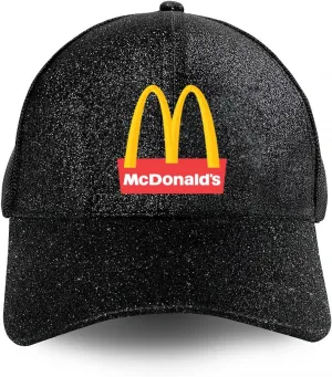 Mcd*on%alds Unisex Adult Plain Black Mesh Baseball Cap Dad Hat Adjustable Classic Outdoor Sun Trucker Hat for Women Work Daily Headwear
