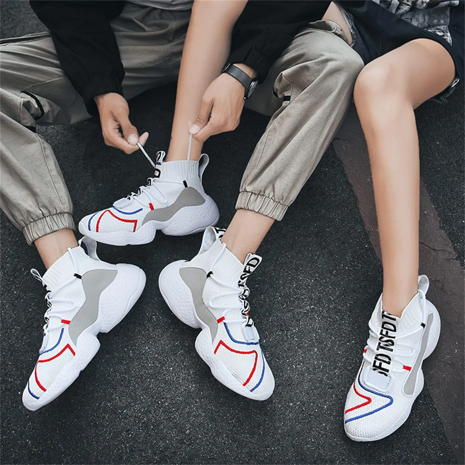 MDPCX Couple Shoes High top Men's Socks Shoes Running Light Breathable Casual Women's Sports Shoes Fashion Sports Shoes Climbing Shoes