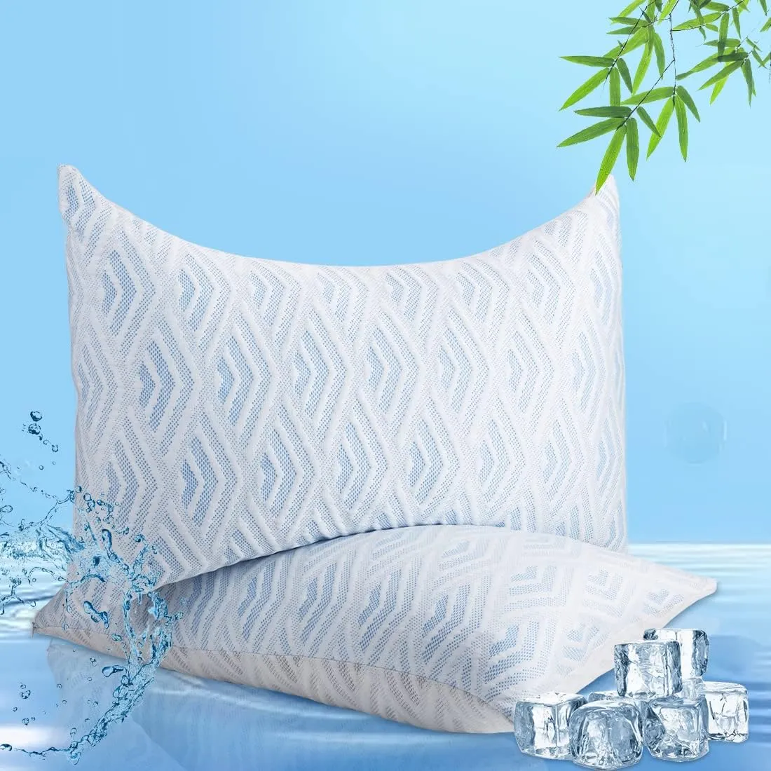Memory Foam Pillows Queen Size Set of 2,Side Sleeper Pillow for Neck and Shoulder Pain,Pillows for Sleeping,Adjustable Cooling Neck Pillow with Washable Removable Cover