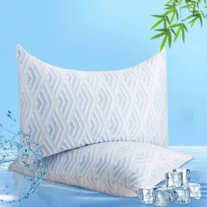 Memory Foam Pillows Queen Size Set of 2,Side Sleeper Pillow for Neck and Shoulder Pain,Pillows for Sleeping,Adjustable Cooling Neck Pillow with Washable Removable Cover