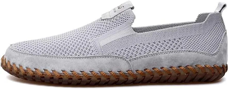 Men's Genuine Leather Loafer Shoes Slip On Soft Walking Shoes Perforated Driving Shoes