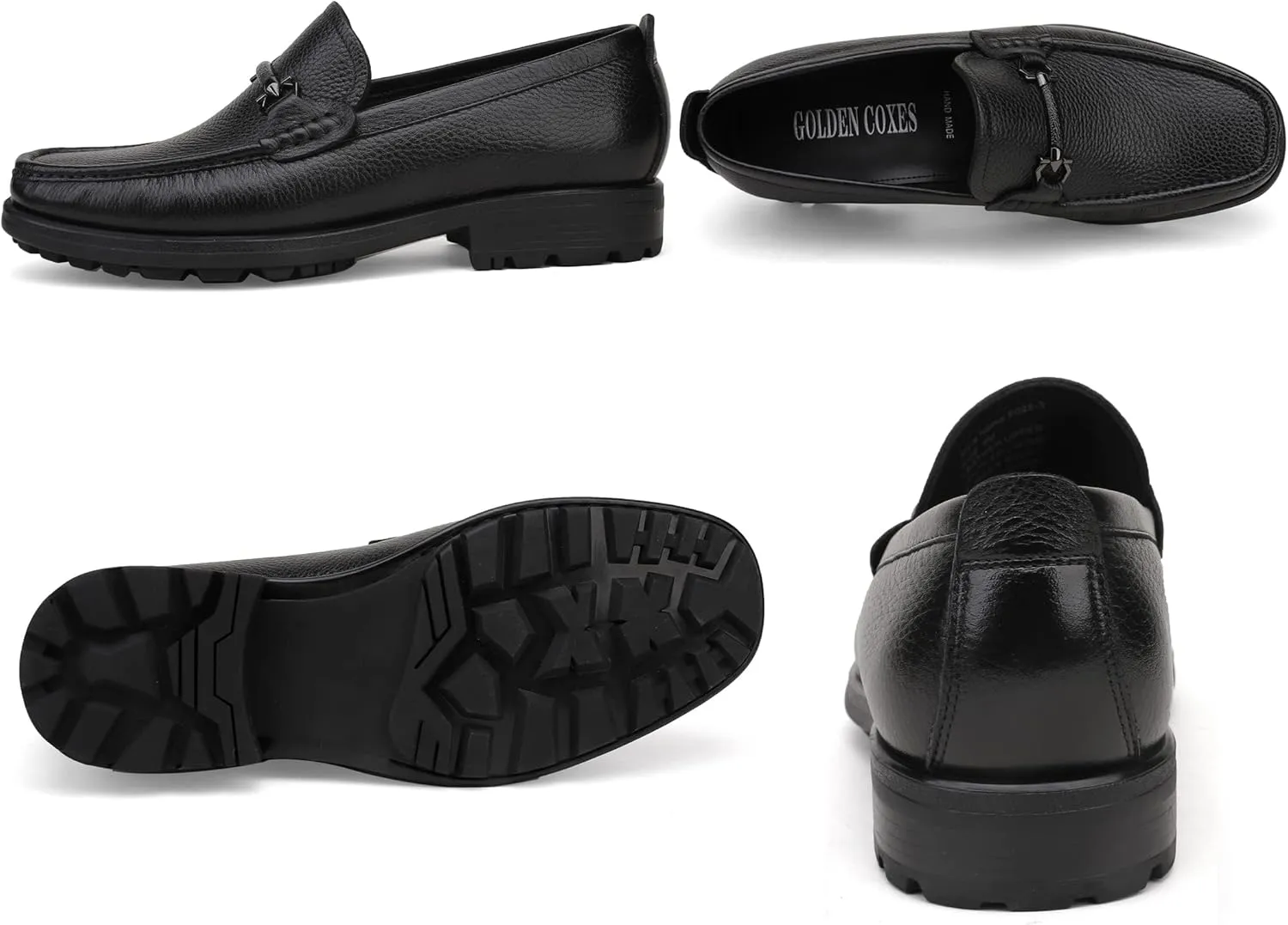 Men's Leather Penny Loafers, Classic Crocodile Printed Dress Shoes Soft Thick Sole Slip-On Dress Loafer for Mens Wedding Business Formal Shoes