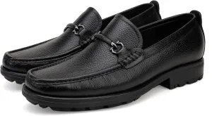Men's Leather Penny Loafers, Classic Crocodile Printed Dress Shoes Soft Thick Sole Slip-On Dress Loafer for Mens Wedding Business Formal Shoes