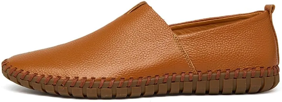 Men's Lightweight Casual Genuine Leather Slip On Penny Loafer Flats Soft Driving Walking Shoes