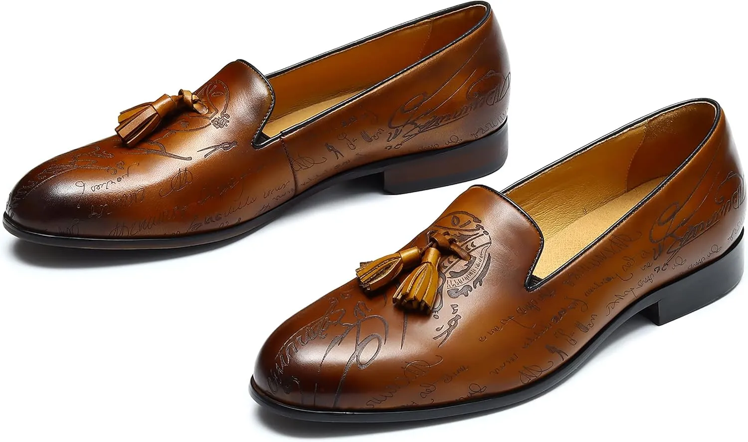 Mens Loafers Dress Casual Slip-On Tassel Loafer Fashion Wedding Tuxedo Moccasin Genuine Leather Formal Business Penny Loafers Comfortable Slipper Shoes for Men