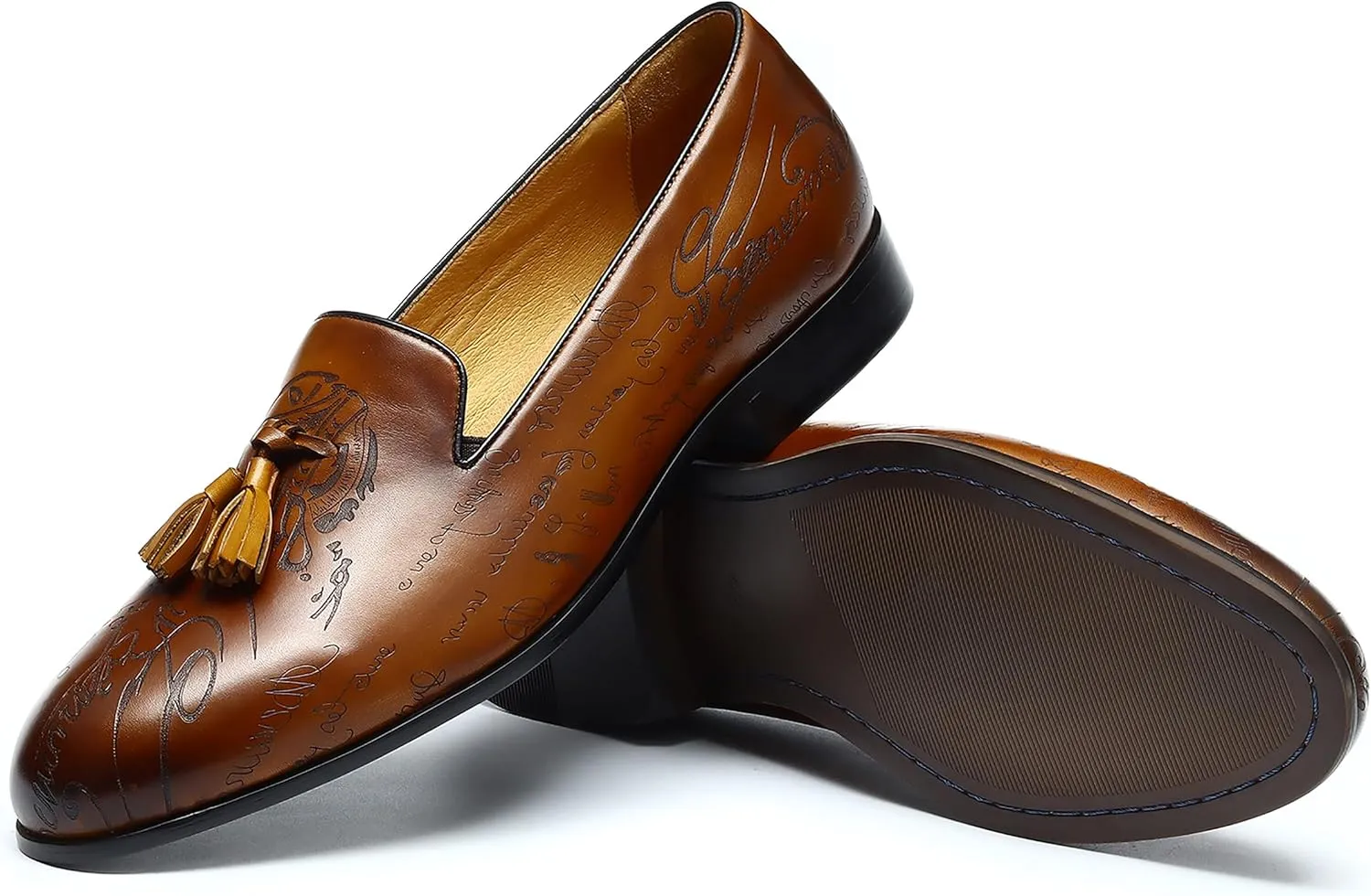 Mens Loafers Dress Casual Slip-On Tassel Loafer Fashion Wedding Tuxedo Moccasin Genuine Leather Formal Business Penny Loafers Comfortable Slipper Shoes for Men