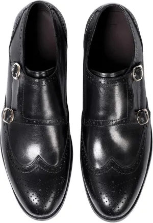 Mens Loafers Formal Dress Shoes Genunie Leather Wingtip Toe Monk Strap Loafer Business Casual Prom Wedding Suit Shoes Comfortable Fashion Tuxedo Shoes for Men