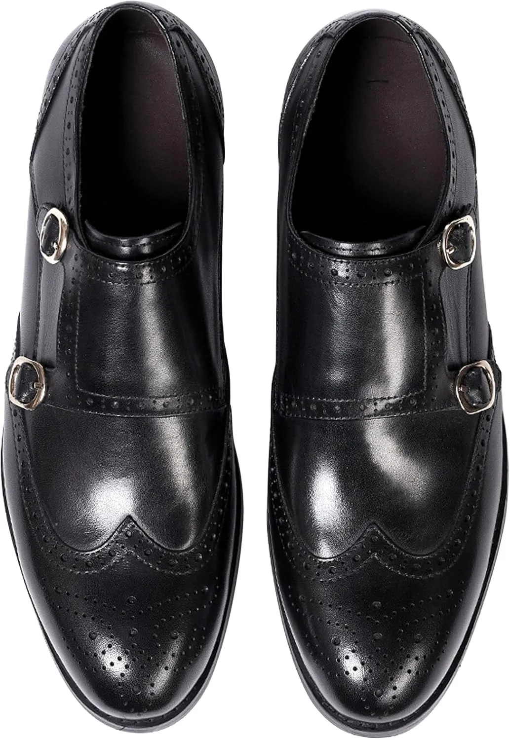 Mens Loafers Formal Dress Shoes Genunie Leather Wingtip Toe Monk Strap Loafer Business Casual Prom Wedding Suit Shoes Comfortable Fashion Tuxedo Shoes for Men