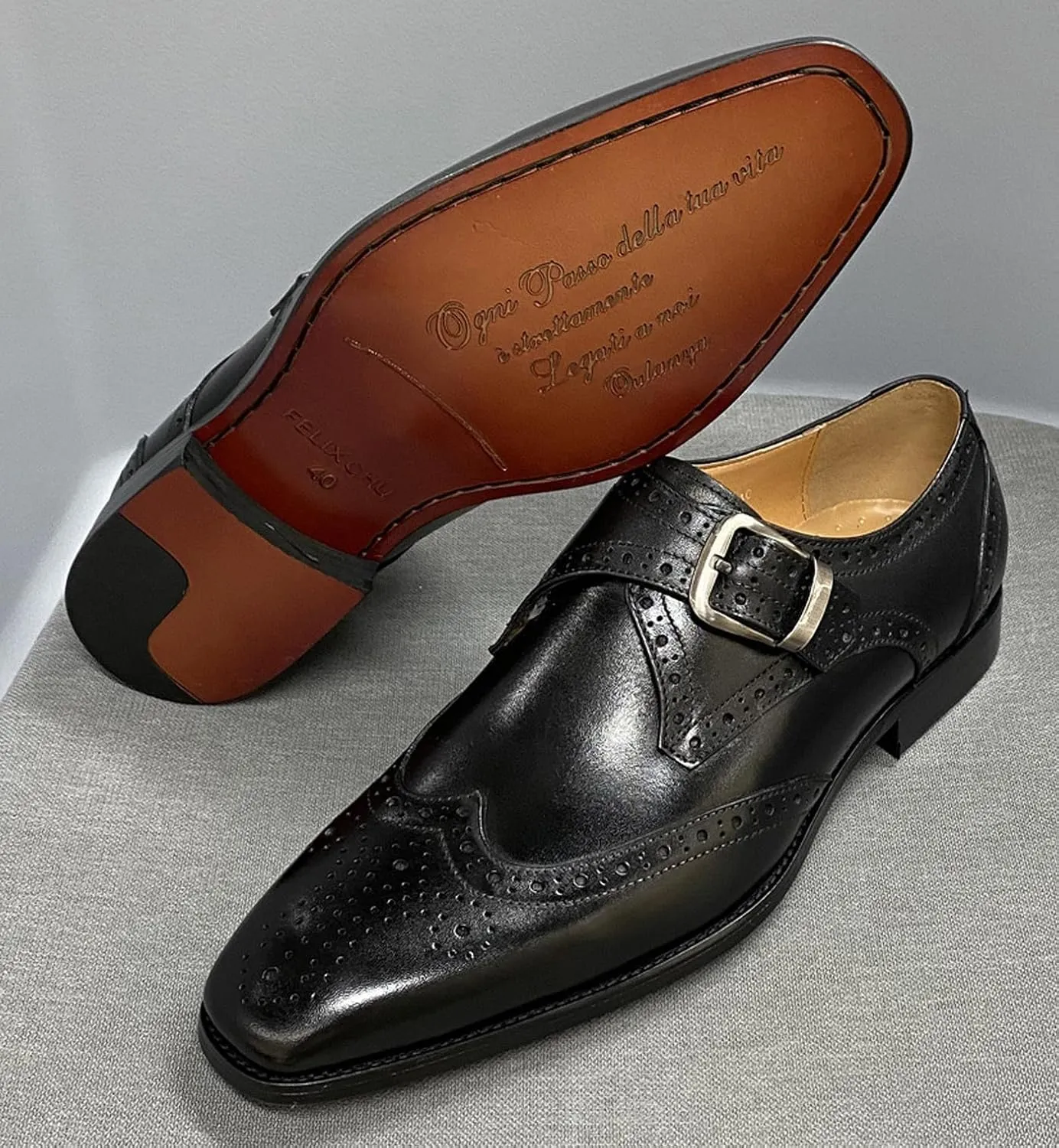 Mens Loafers Formal Dress Shoes Genunie Leather Wingtip Toe Monk Strap Loafer Prom Wedding Business Casual Suit Shoes Comfortable Fashion Tuxedo Shoes for Men