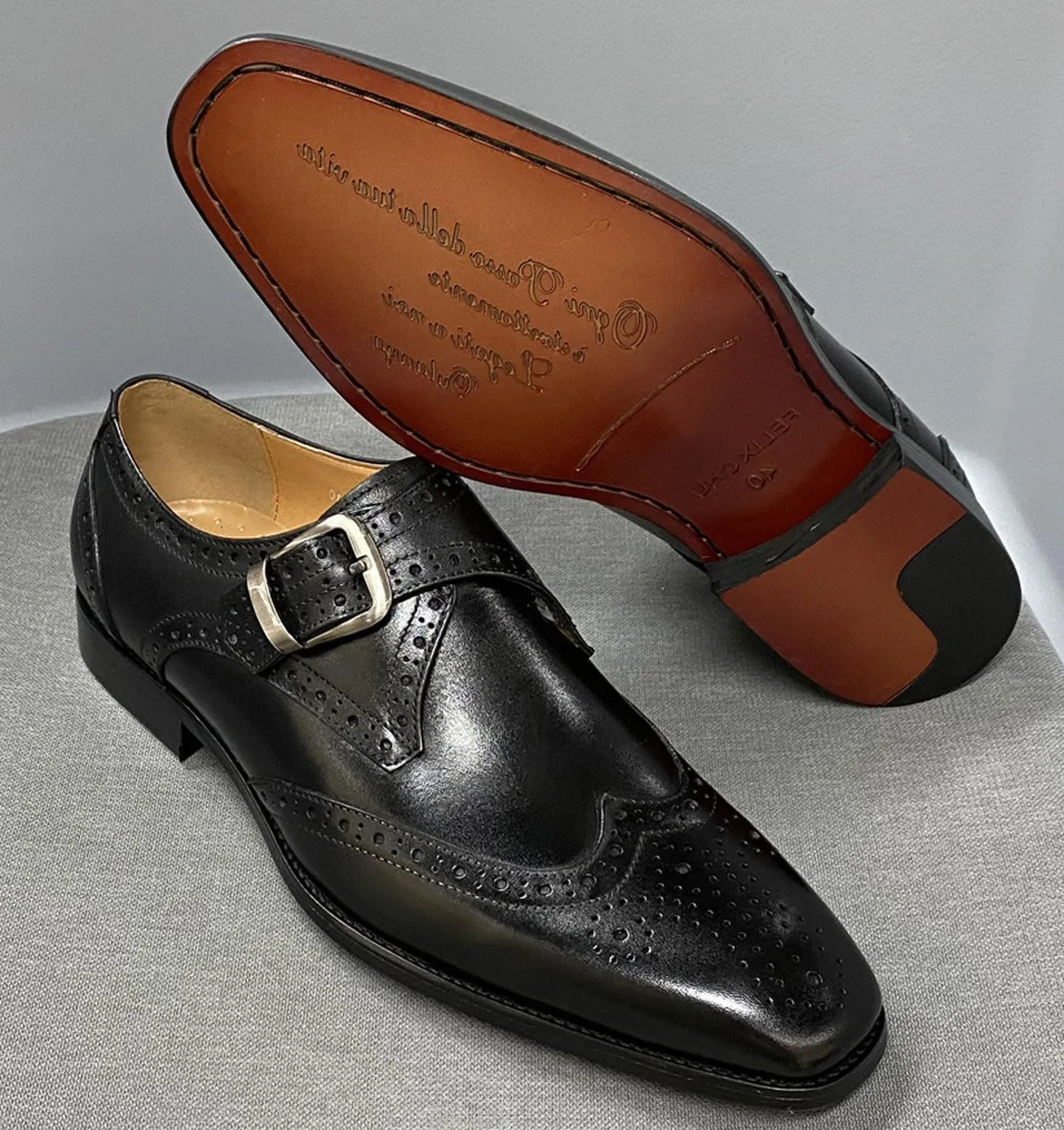 Mens Loafers Formal Dress Shoes Genunie Leather Wingtip Toe Monk Strap Loafer Prom Wedding Business Casual Suit Shoes Comfortable Fashion Tuxedo Shoes for Men