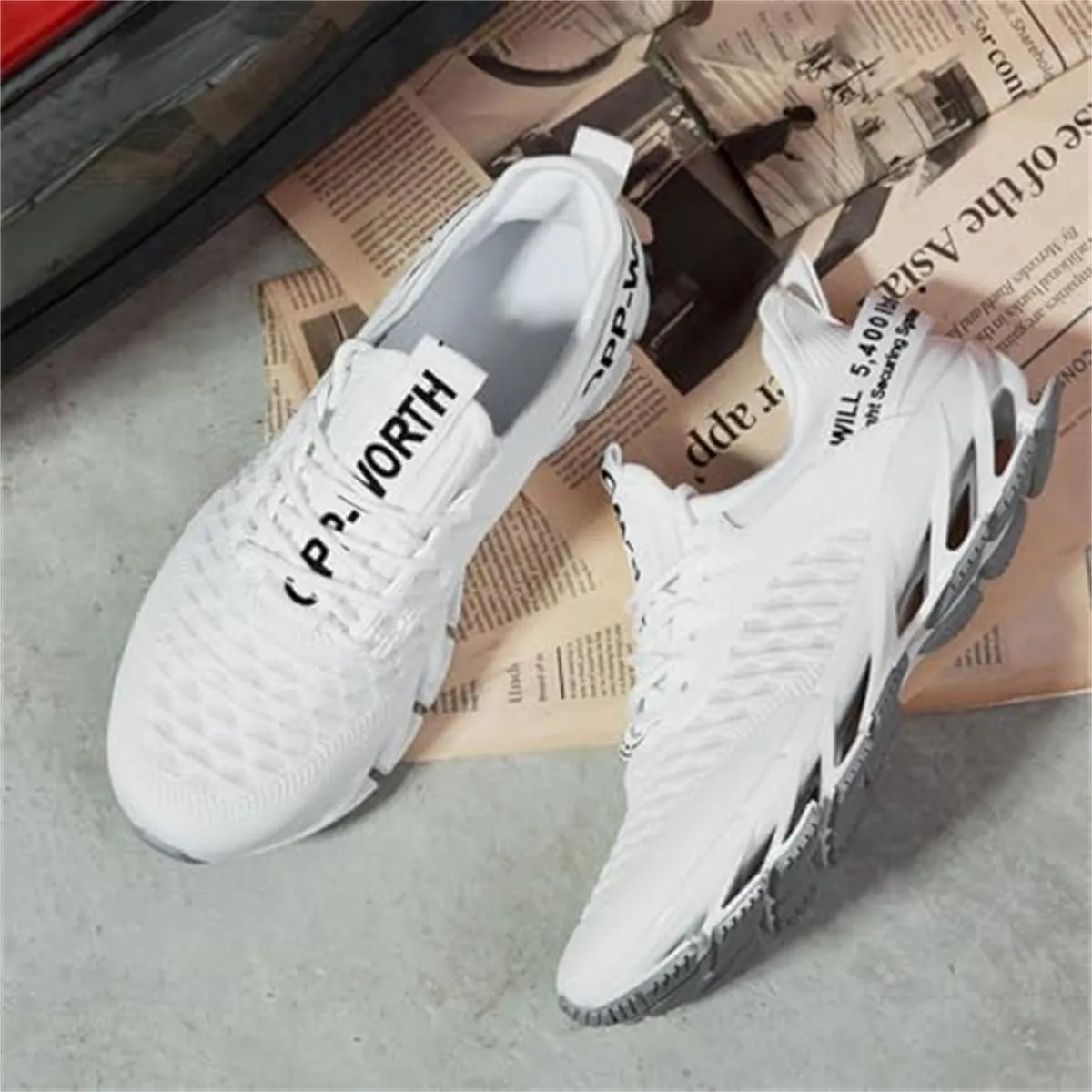 Mens Slip-ins Running Shoes Blade Tennis Walking Sneakers Comfortable Fashion Non Slip Work Sport Shoes Gym Trainers