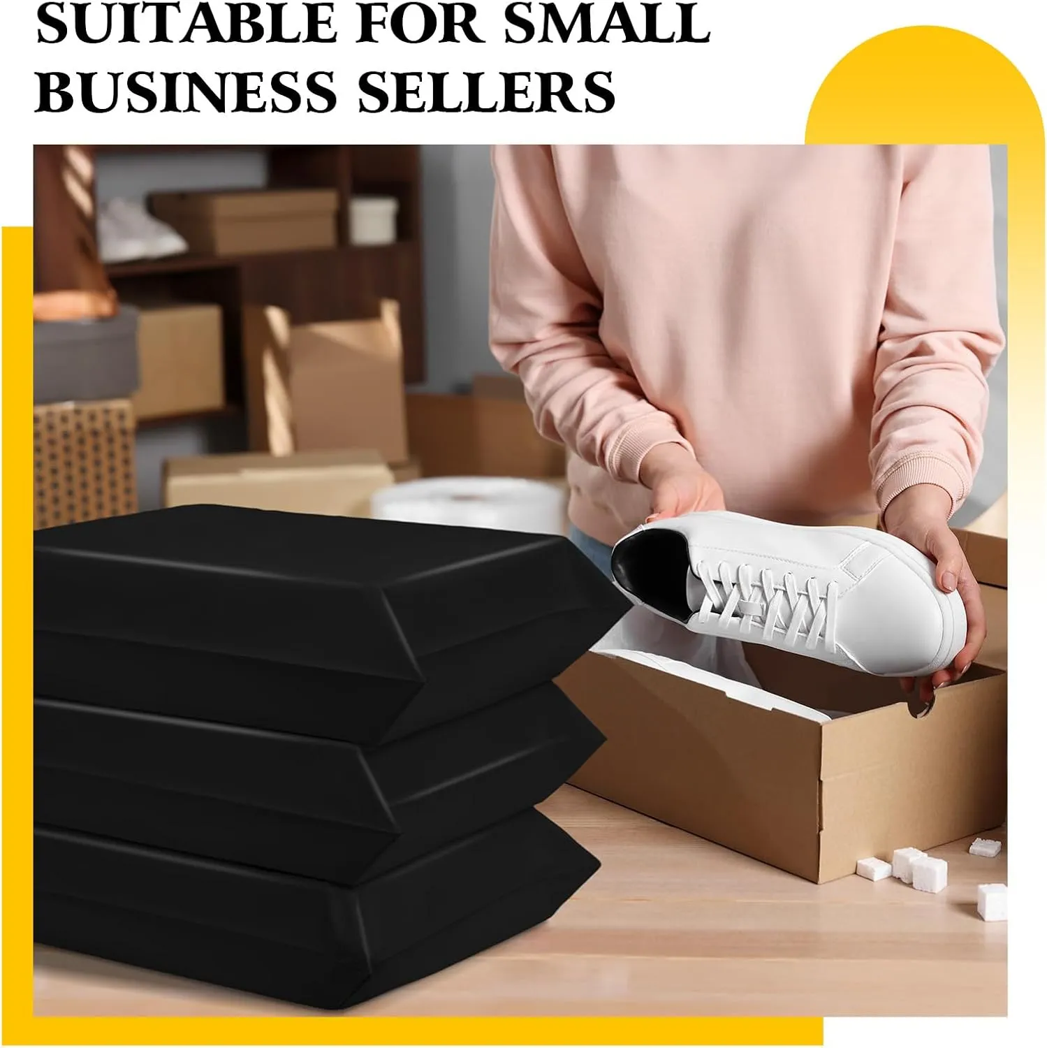 Metronic Large Poly Mailers 17.7x22” Bulk Large Shipping Bags for Clothes,Strong Self Adhesive Shipping Envelopes for Small Business,Waterproof Mailing Envelopes for Packaging (Black, 17.7x22 25pcs)