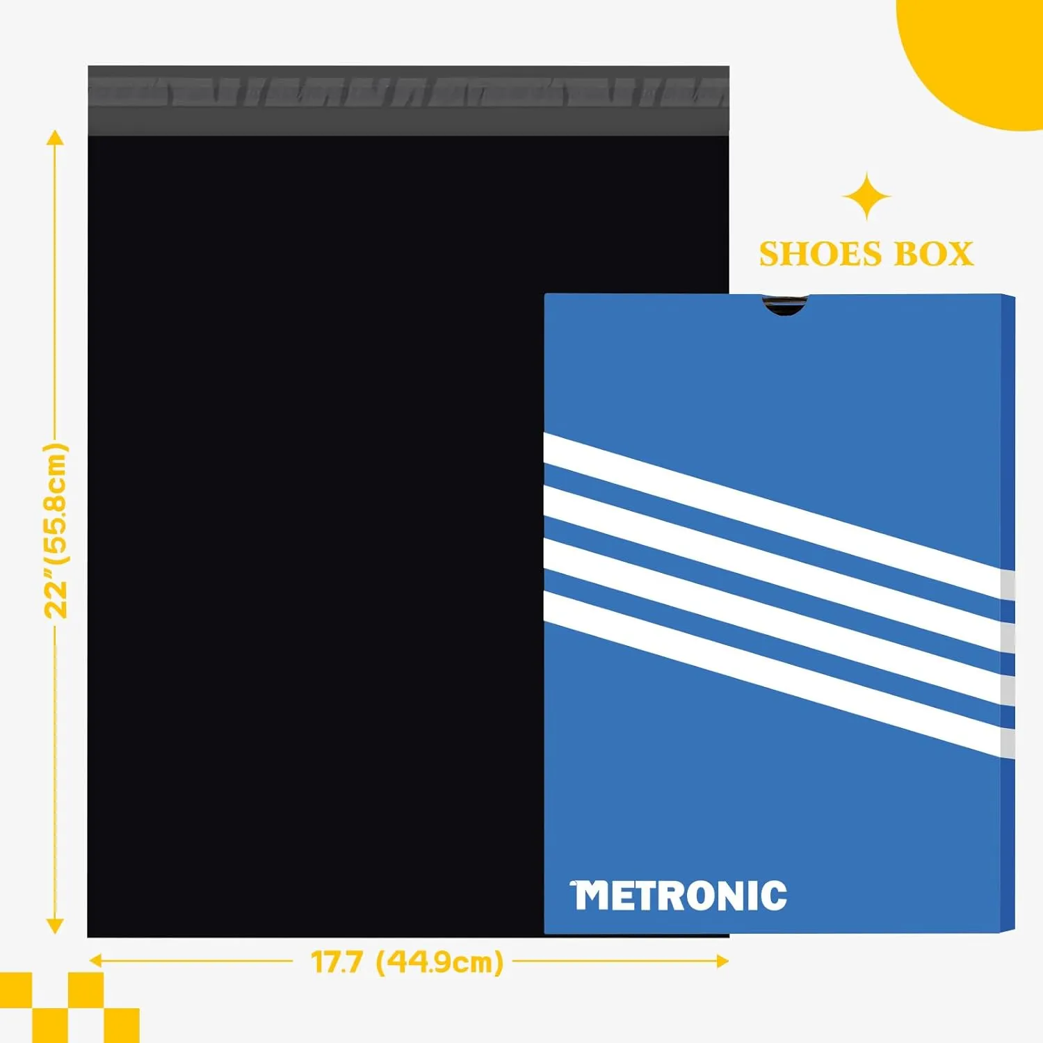 Metronic Large Poly Mailers 17.7x22” Bulk Large Shipping Bags for Clothes,Strong Self Adhesive Shipping Envelopes for Small Business,Waterproof Mailing Envelopes for Packaging (Black, 17.7x22 25pcs)