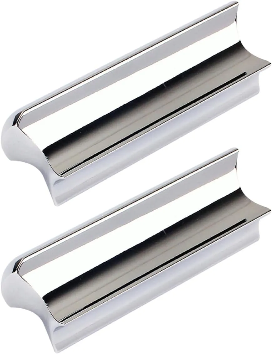 Mikinona 2Pcs Stainless Steel Guitar Slides Durable Hard Chrome Plated Finger Slide for Electric and Lap Steel Guitars Enhances Tone and Sustain for Professional Musicians