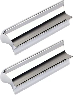 Mikinona 2Pcs Stainless Steel Guitar Slides Durable Hard Chrome Plated Finger Slide for Electric and Lap Steel Guitars Enhances Tone and Sustain for Professional Musicians
