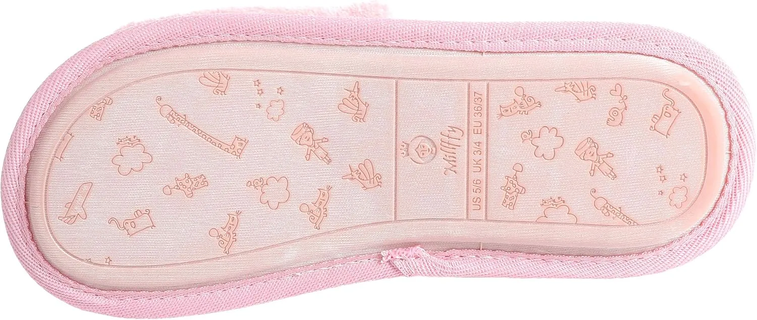 Millffy Women's Memory Foam Open Toe Slide Slippers with Cute Bow and Cozy Terry Lining Slip-on House Shoes SPA Sandals