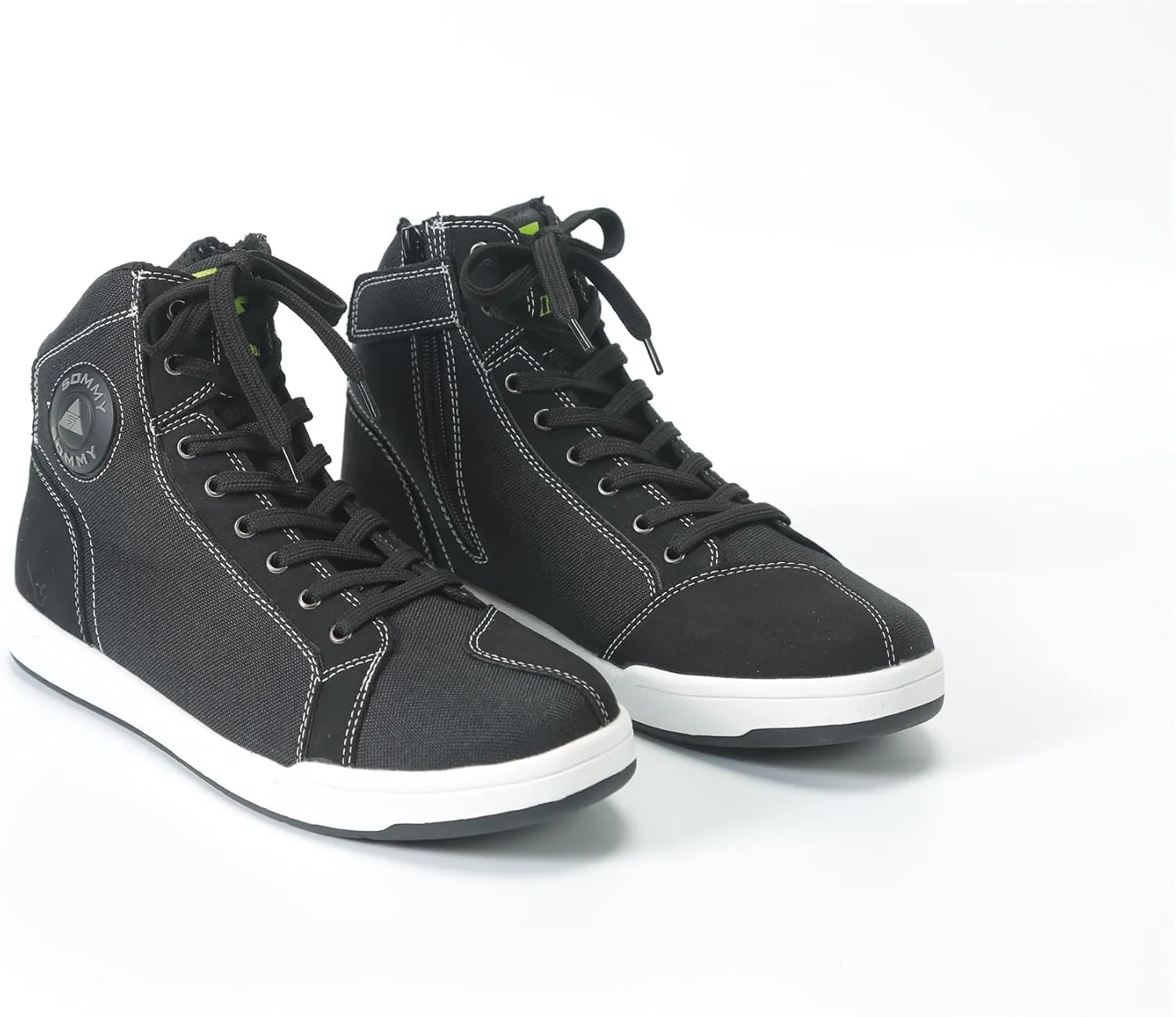 Motorcycle Shoes Men Locomotive Casual Street Sneakers with Wear-Resistant Motorcycle Gear Pad, Side Zipper, Leather Heel Pad, Anti-Slip Soles,Ankle Support Footwear Riding Shoes Anti-Slip Outdoor Shoes