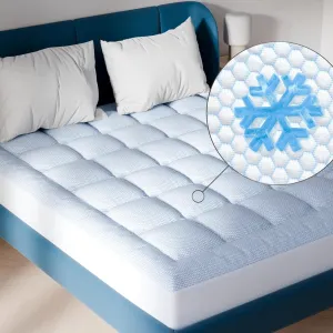 Niagara Cooling Full Mattress Topper - Pillow Top Mattress Cover Quilted Fitted Cooling Topper for Back Pain Deep Pocket Fits 20 Inches (54x75 Inches)