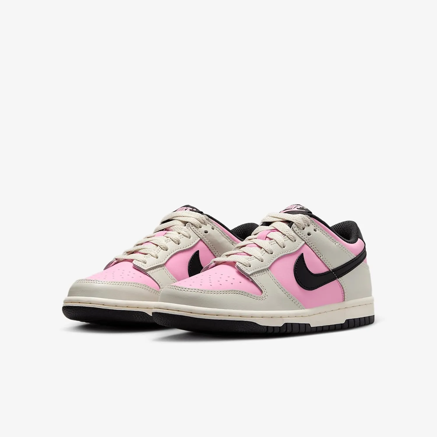 Nike Dunk Low Big Kids' Shoes (FB9109-601, Pink Rise/Light Orewood Brown/Pale Ivory/Black)