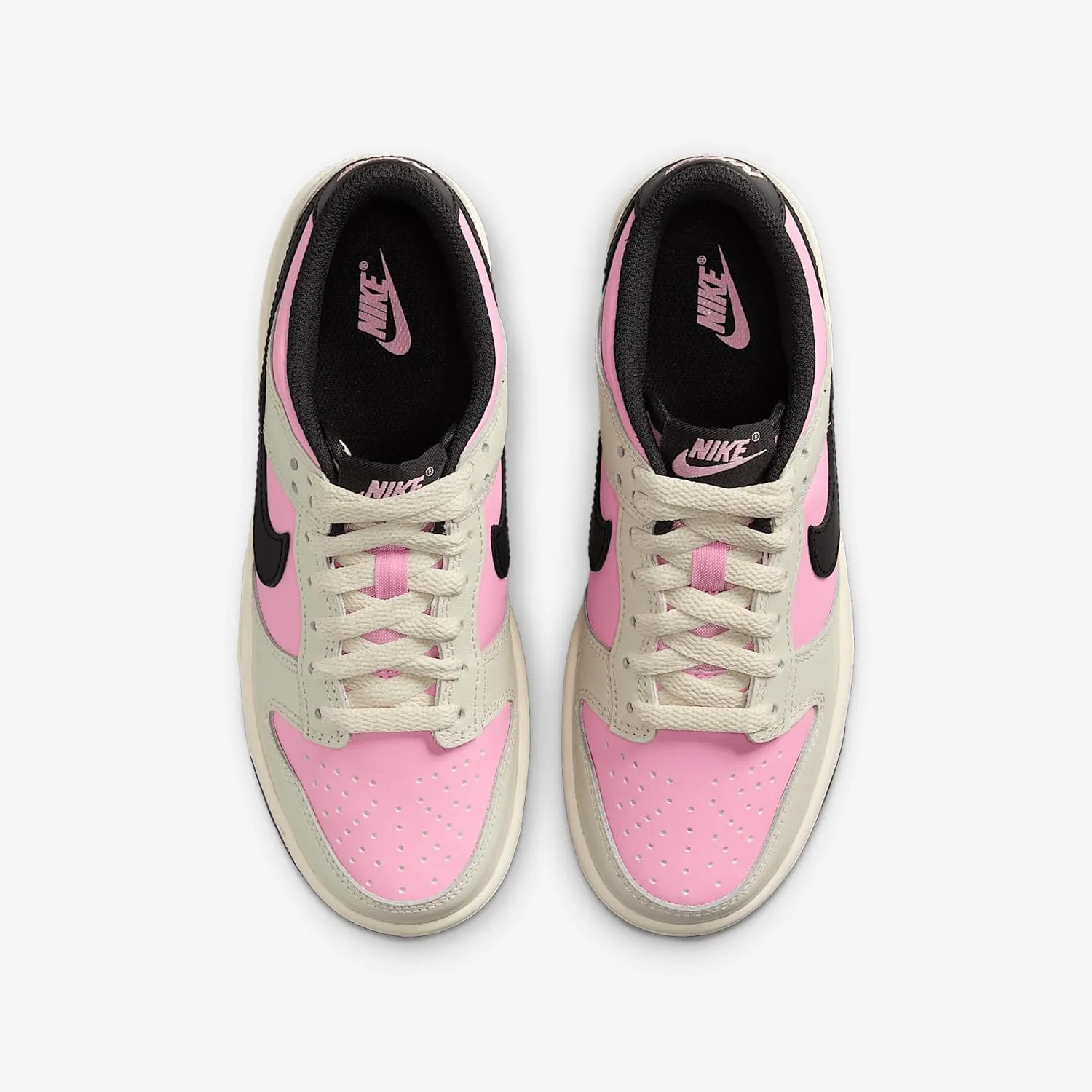 Nike Dunk Low Big Kids' Shoes (FB9109-601, Pink Rise/Light Orewood Brown/Pale Ivory/Black)