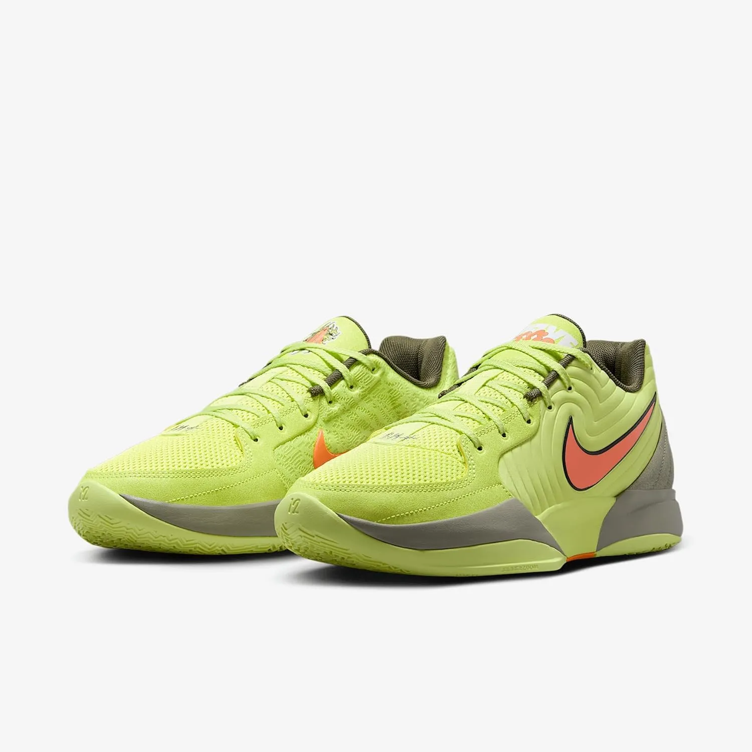 Nike Ja 2 Basketball Shoes (FD7328-701, Light Lemon Twist/Light Army/Cargo Khaki/Total Orange)