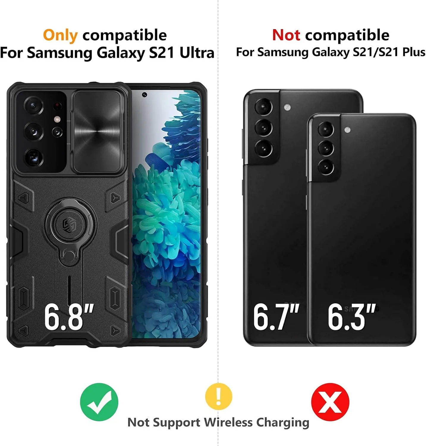Nillkin Camshield Armor for Samsung Galaxy S21 Ultra case with Kickstand Ring Holder - Camera Cover S21 Ultra Rugged Matte Military Grade Case 6.8’’
