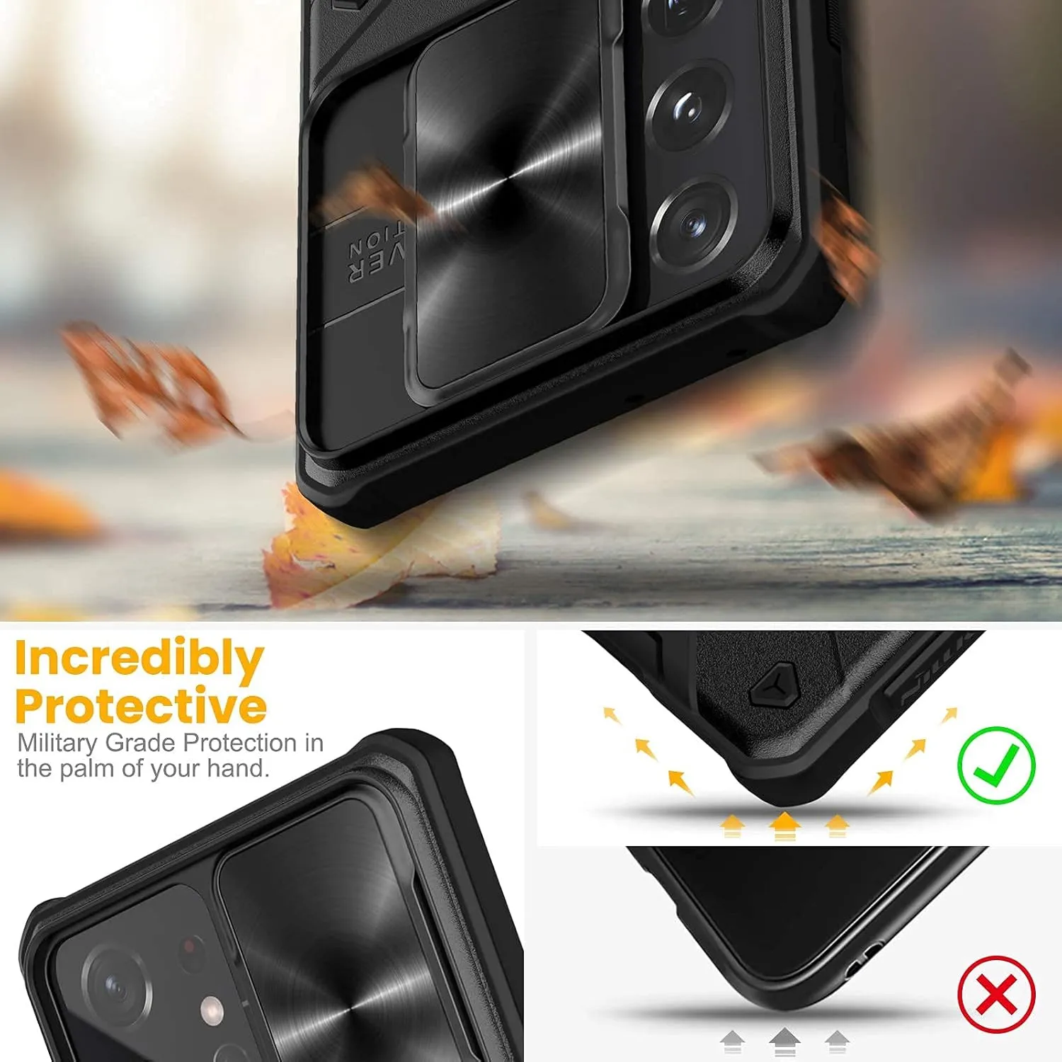 Nillkin Camshield Armor for Samsung Galaxy S21 Ultra case with Kickstand Ring Holder - Camera Cover S21 Ultra Rugged Matte Military Grade Case 6.8’’