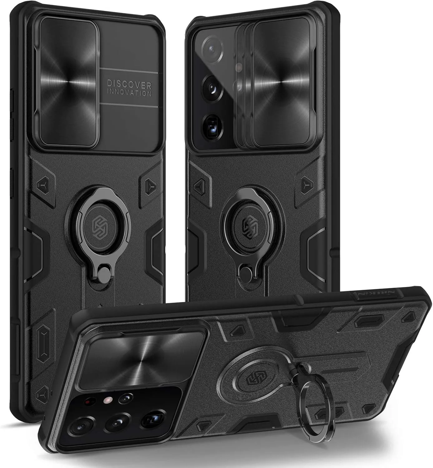 Nillkin Camshield Armor for Samsung Galaxy S21 Ultra case with Kickstand Ring Holder - Camera Cover S21 Ultra Rugged Matte Military Grade Case 6.8’’